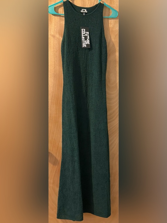 Future Collective Dresses & Skirts - Future Collective Dark Green Maxi Knit Skirt